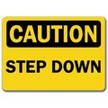 Signmission Caution Sign-Step Down-10in x 14in OSHA Safety Sign, 10" L, 14" H, CS-Step Down CS-Step Down